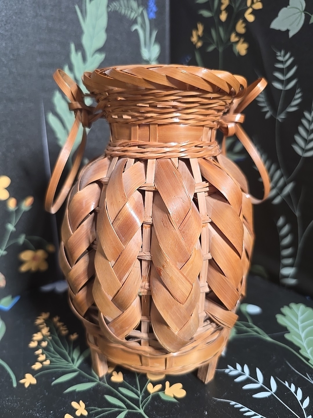 Handwoven Natural Brown Decorative Woven Vase - Unbranded